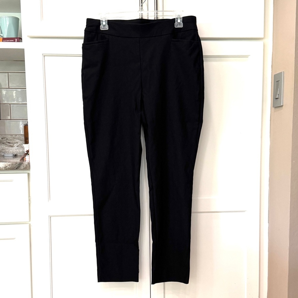 Chico's Sleek Large Black Pants Rayon Nylon Spandex Quality (1.5R) Size USA 10